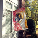 Saint Bernard Love House Flag 28x40 Porch Sleeve Pole Decorative Outside Yard Banner Artwork Wall Hanging, Polyester