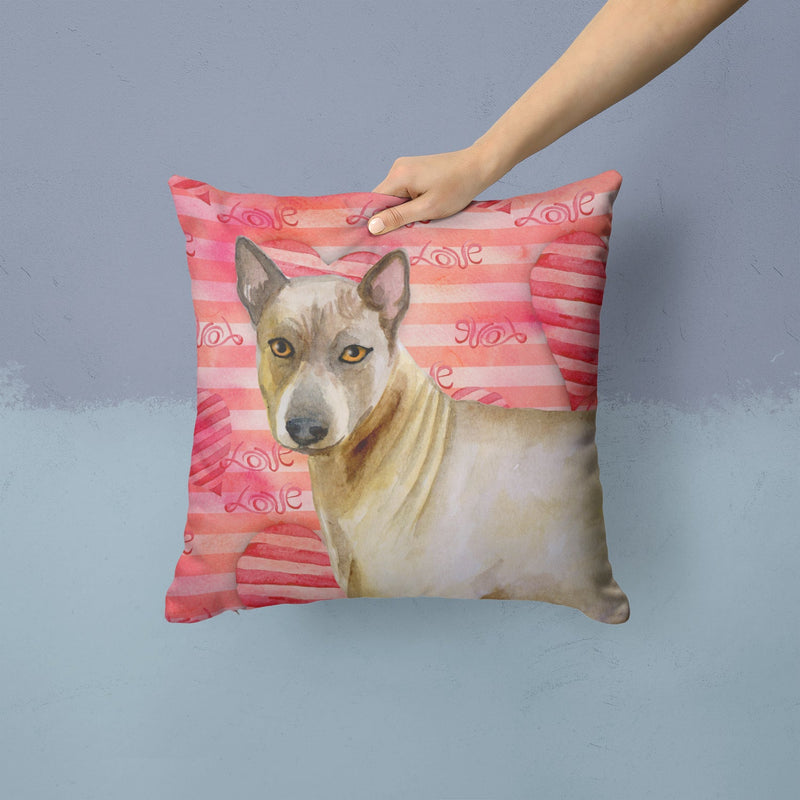 Thai Ridgeback Love Fabric Decorative Pillow BB9767PW1414