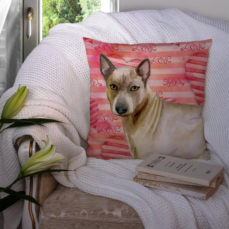 Thai Ridgeback Love Fabric Decorative Pillow BB9767PW1414