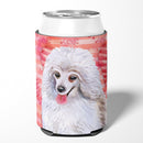 Medium White Poodle Love Can or Bottle Hugger BB9770CC
