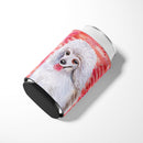 Medium White Poodle Love Can or Bottle Hugger BB9770CC