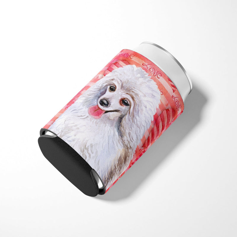 Medium White Poodle Love Can or Bottle Hugger BB9770CC