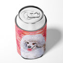 Medium White Poodle Love Can or Bottle Hugger BB9770CC