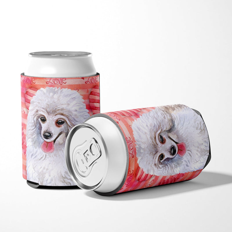 Medium White Poodle Love Can or Bottle Hugger BB9770CC