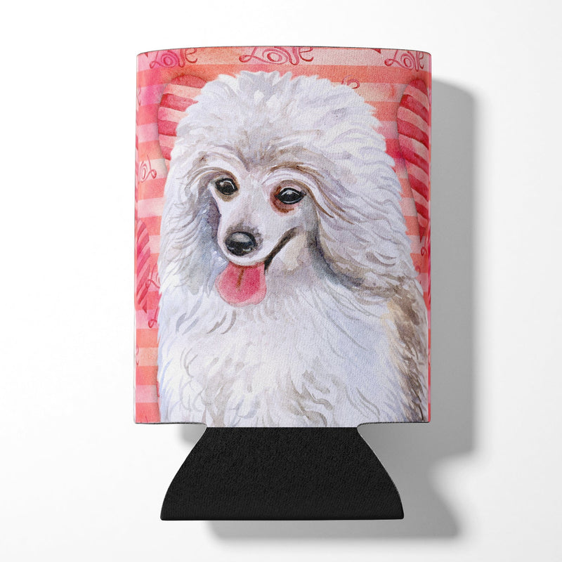Medium White Poodle Love Can or Bottle Hugger BB9770CC