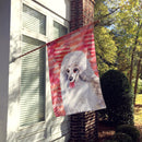 Medium White Poodle Love Flag Canvas House Size BB9770CHF