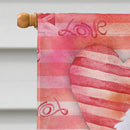 Medium White Poodle Love Flag Canvas House Size BB9770CHF