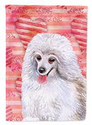 Medium White Poodle Love Flag Canvas House Size BB9770CHF
