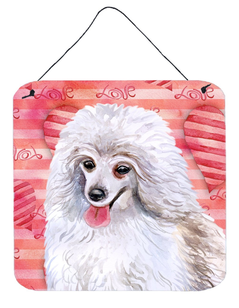 Medium White Poodle Love Wall or Door Hanging Prints BB9770DS66