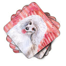 Medium White Poodle Love Foam Coaster  BB9770FC