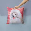Medium White Poodle Love Throw Pillow - 14x14 Decorative Pillow – Art for Your Home & Patio BB9770PW1414