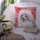 Medium White Poodle Love Throw Pillow - 14x14 Decorative Pillow – Art for Your Home & Patio BB9770PW1414
