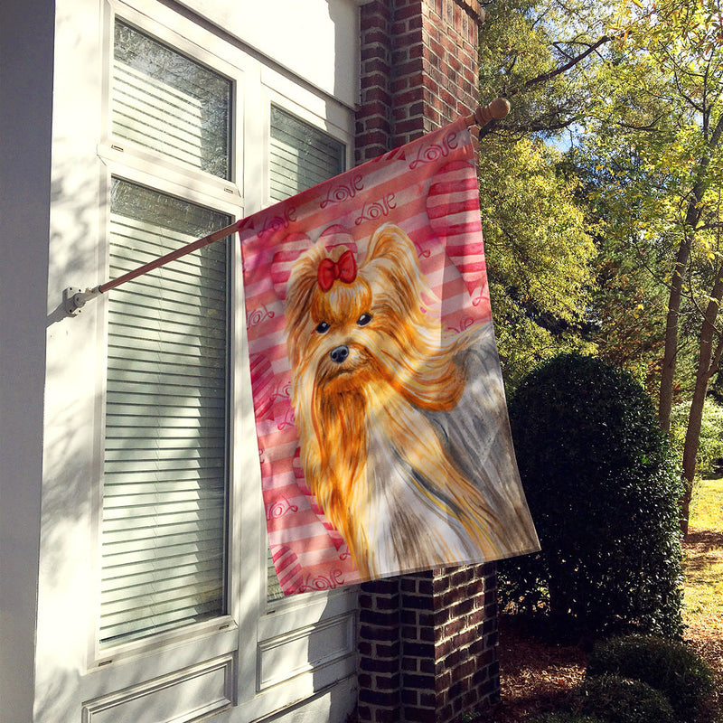 Yorkshire Terrier Love Flag Canvas House Size BB9772CHF