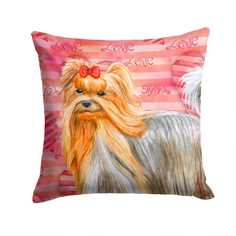 Yorkshire Terrier Love Fabric Decorative Pillow BB9772PW1414