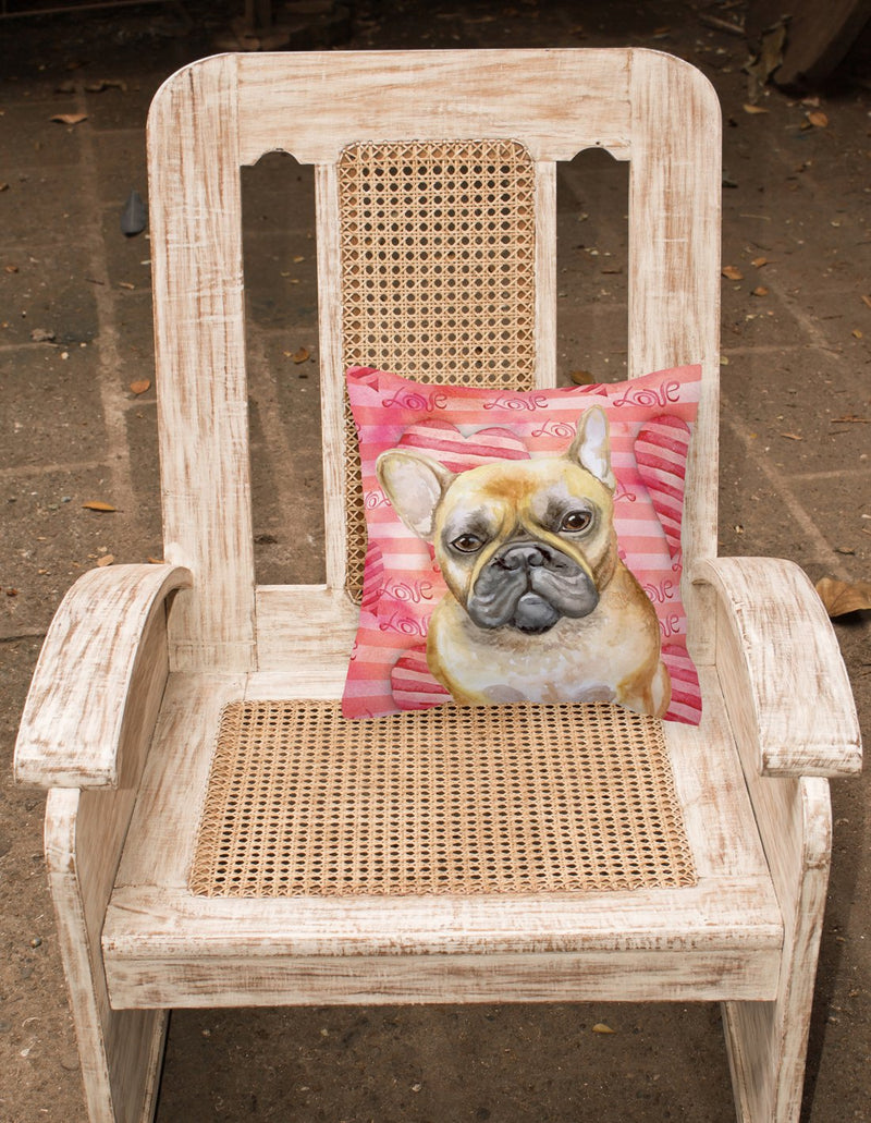 French Bulldog Love Fabric Decorative Pillow BB9775PW1818