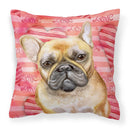 French Bulldog Love Fabric Decorative Pillow BB9775PW1818