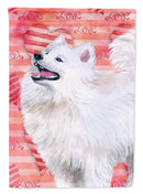 Samoyed Love House Flag 28x40 Porch Sleeve Pole Decorative Outside Yard Banner Artwork Wall Hanging, Polyester
