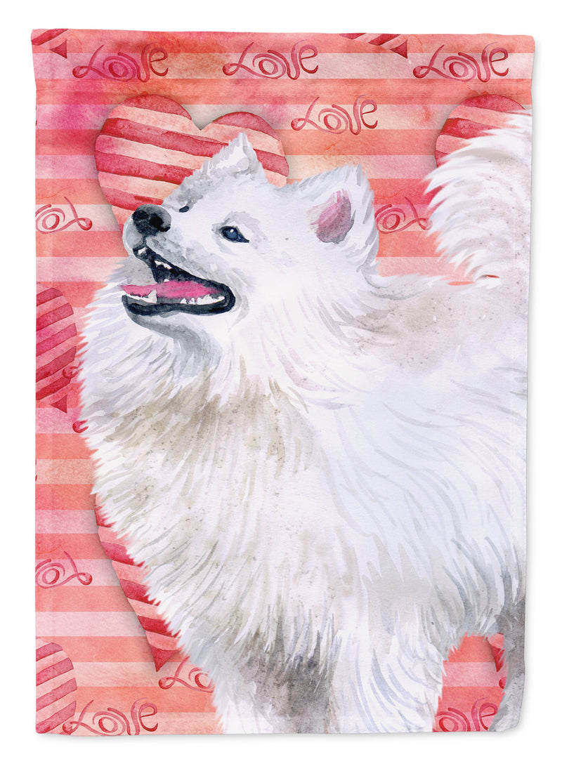 Samoyed Love Flag Canvas House Size BB9778CHF