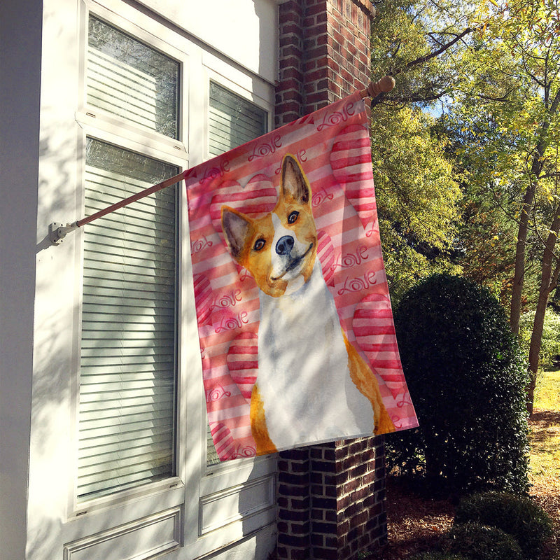 Basenji Love Flag Canvas House Size BB9779CHF