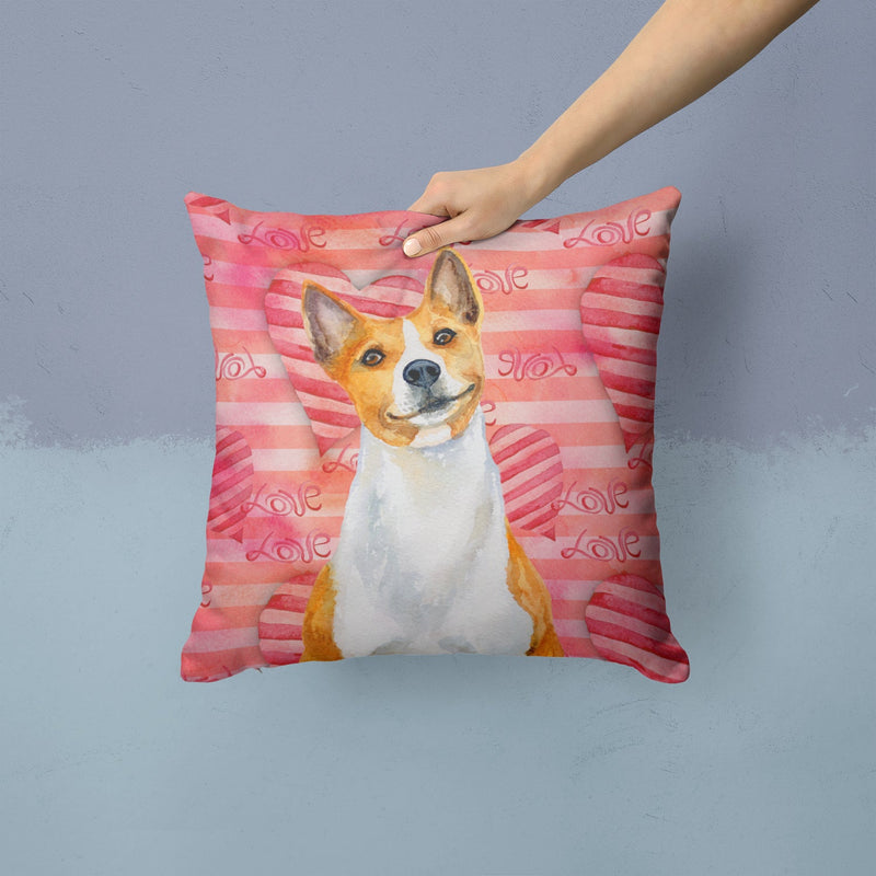 Basenji Love Fabric Decorative Pillow BB9779PW1414