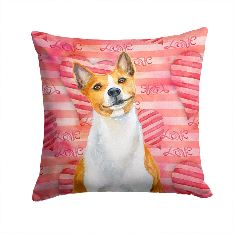 Basenji Love Fabric Decorative Pillow BB9779PW1414