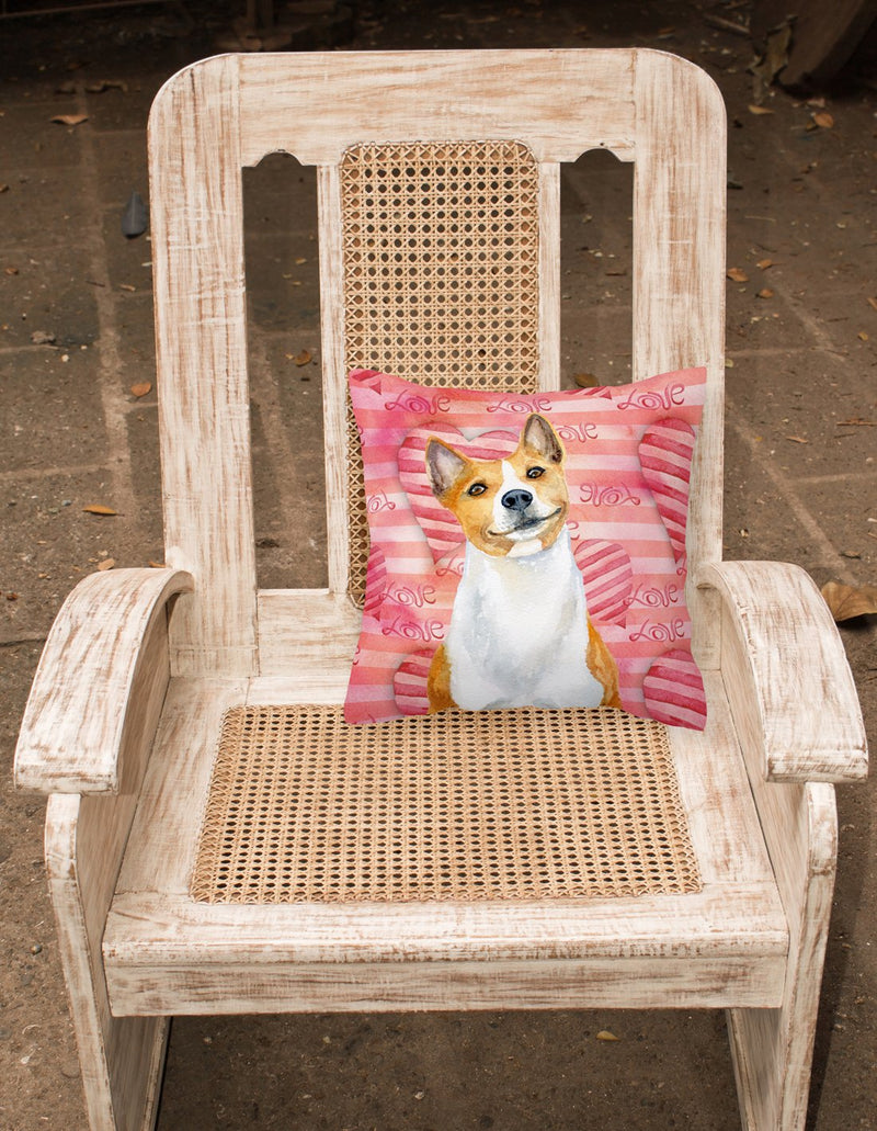 Basenji Love Fabric Decorative Pillow BB9779PW1818