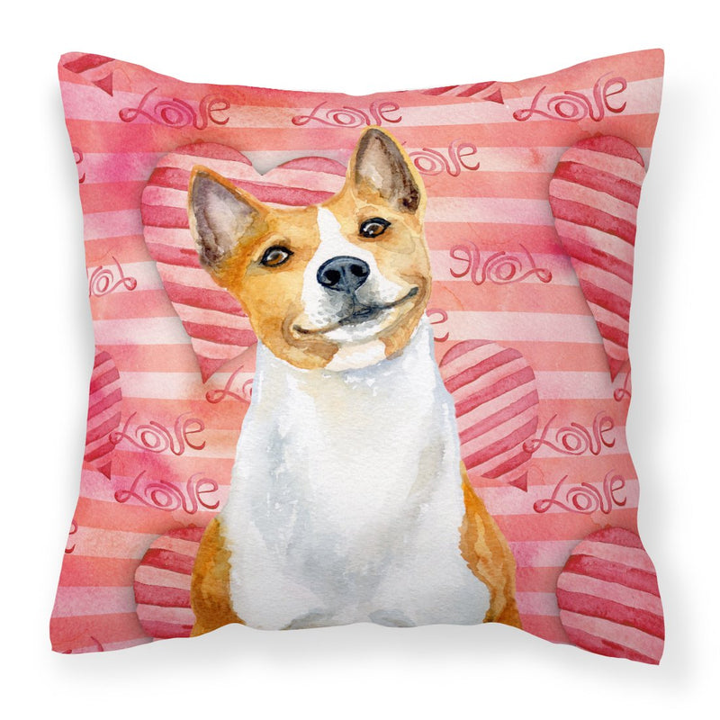 Basenji Love Fabric Decorative Pillow BB9779PW1818