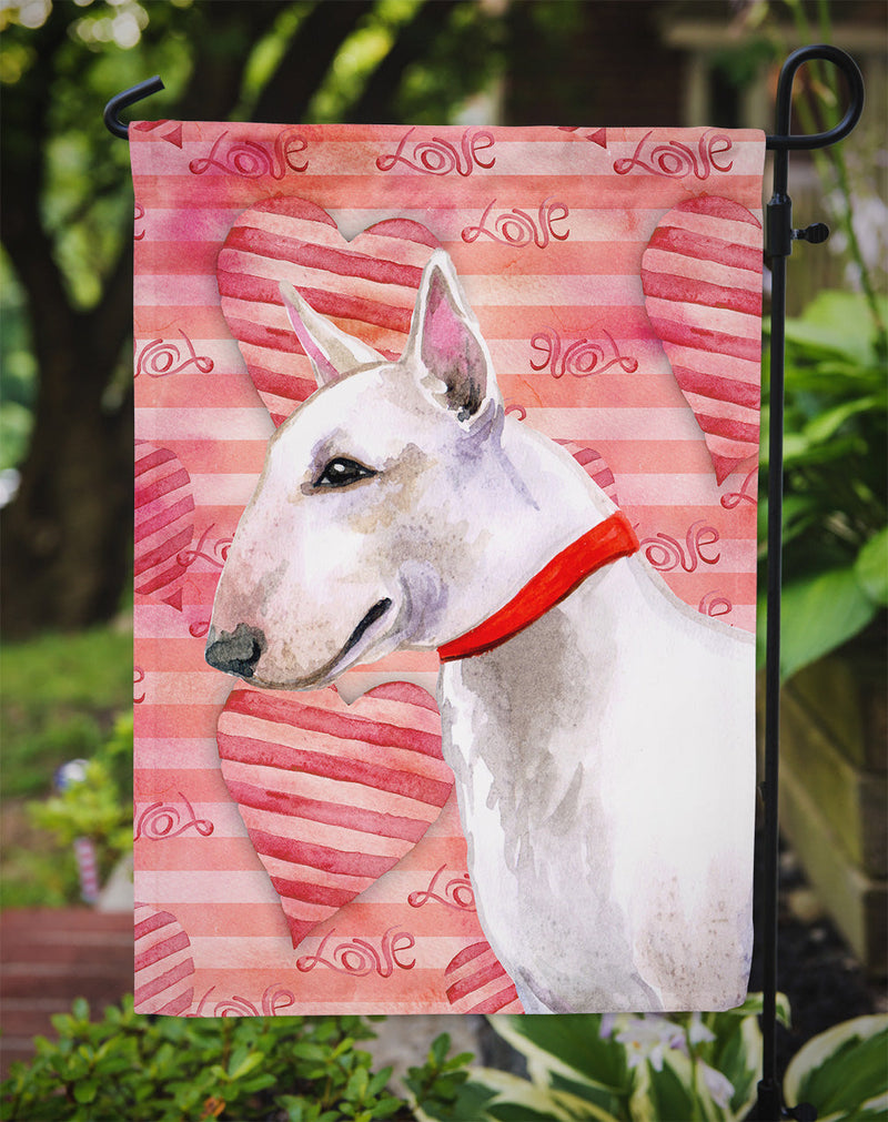 Bull Terrier Love Garden Flag - Outdoor Decorative Yard Flag BB9780GF