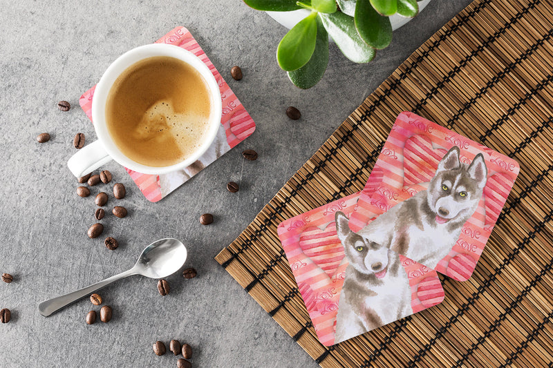 Siberian Husky Grey Love Foam Coaster  BB9783FC