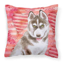 Siberian Husky Grey Love Fabric Decorative Pillow BB9783PW1818