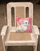 Chihuahua Leg up Love Fabric Decorative Pillow BB9784PW1818