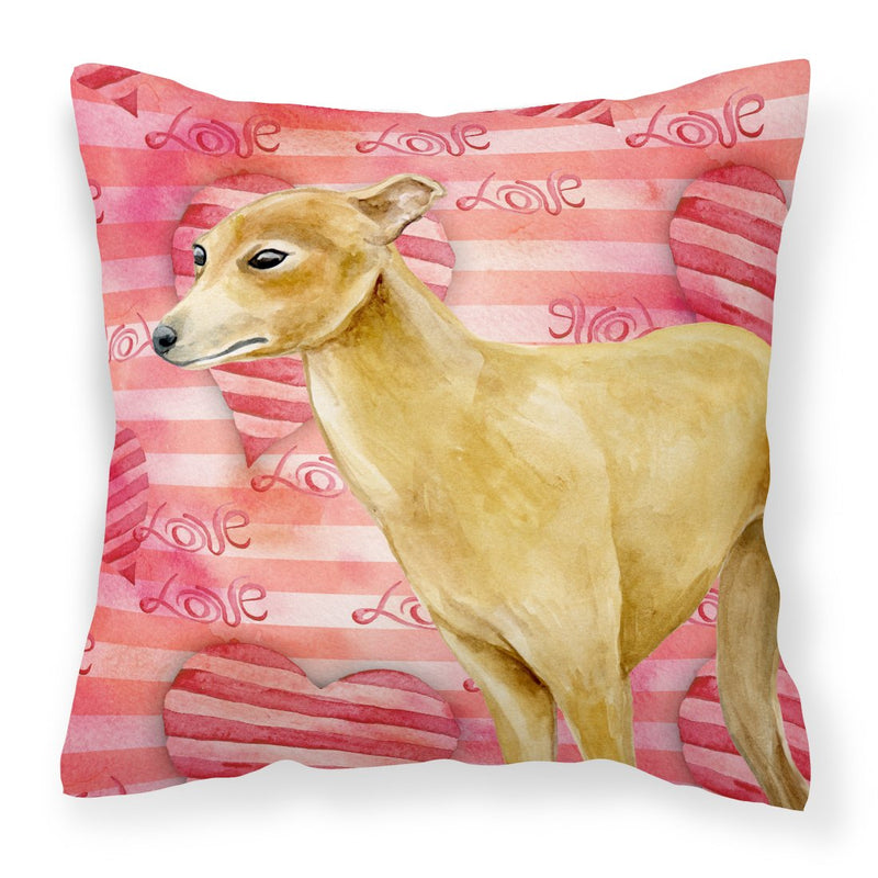 Italian Greyhound Love Fabric Decorative Pillow BB9785PW1818