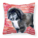 Newfoundland Puppy Love Fabric Decorative Pillow BB9786PW1818