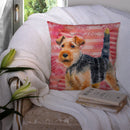 Welsh Terrier Love Throw Pillow - 14x14 Decorative Pillow – Art for Your Home & Patio BB9787PW1414