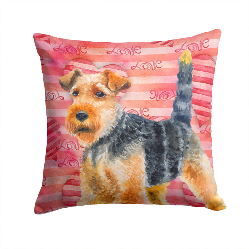 Welsh Terrier Love Fabric Decorative Pillow BB9787PW1414