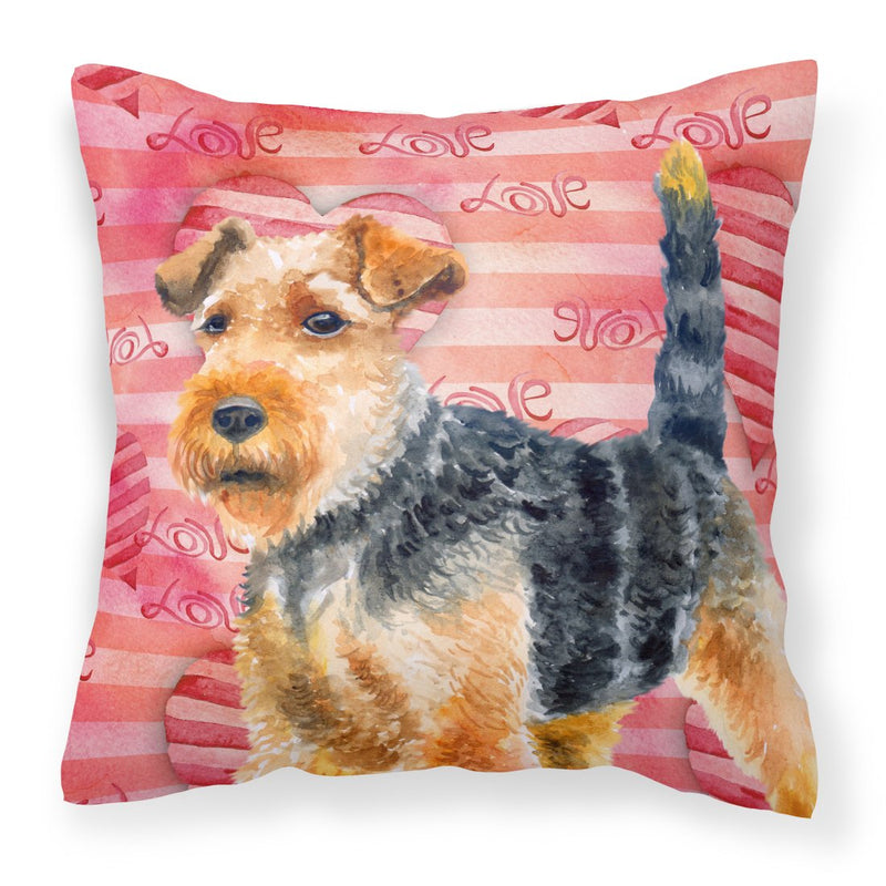 Welsh Terrier Love Fabric Decorative Pillow BB9787PW1818