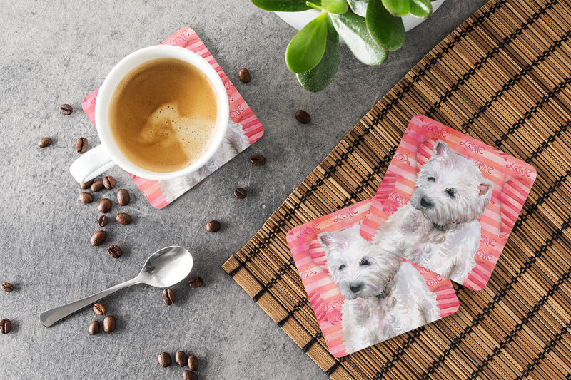 Westie Love Foam Coaster Set of 4 BB9788FC