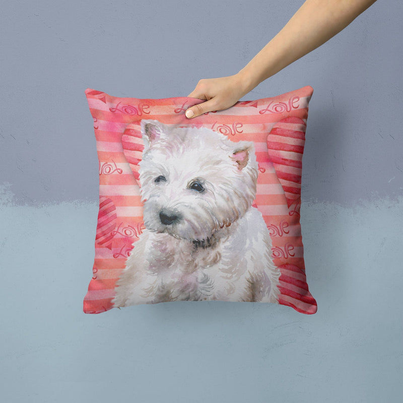 Westie Love Throw Pillow - 14x14 Decorative Pillow – Art for Your Home & Patio BB9788PW1414
