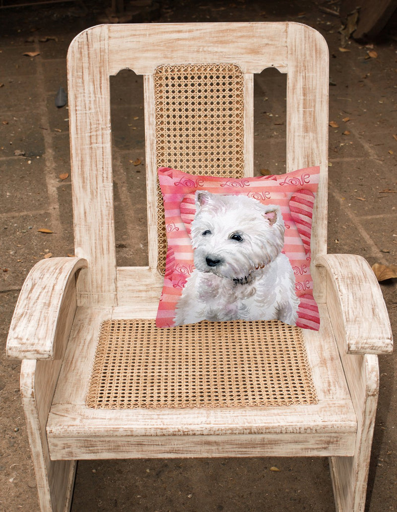 Westie Love Fabric Decorative Pillow BB9788PW1818