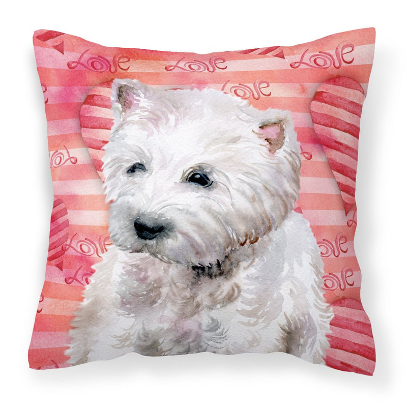 Westie Love Fabric Decorative Pillow BB9788PW1818