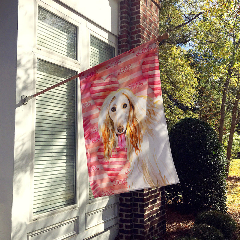 Afghan Hound Love Flag Canvas House Size BB9789CHF