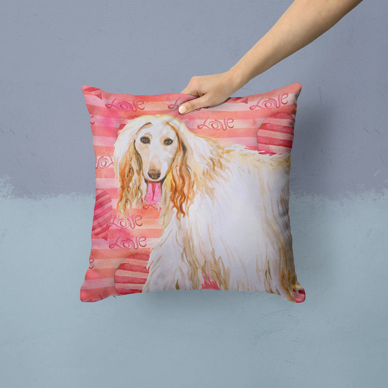 Afghan Hound Love Fabric Decorative Pillow BB9789PW1414