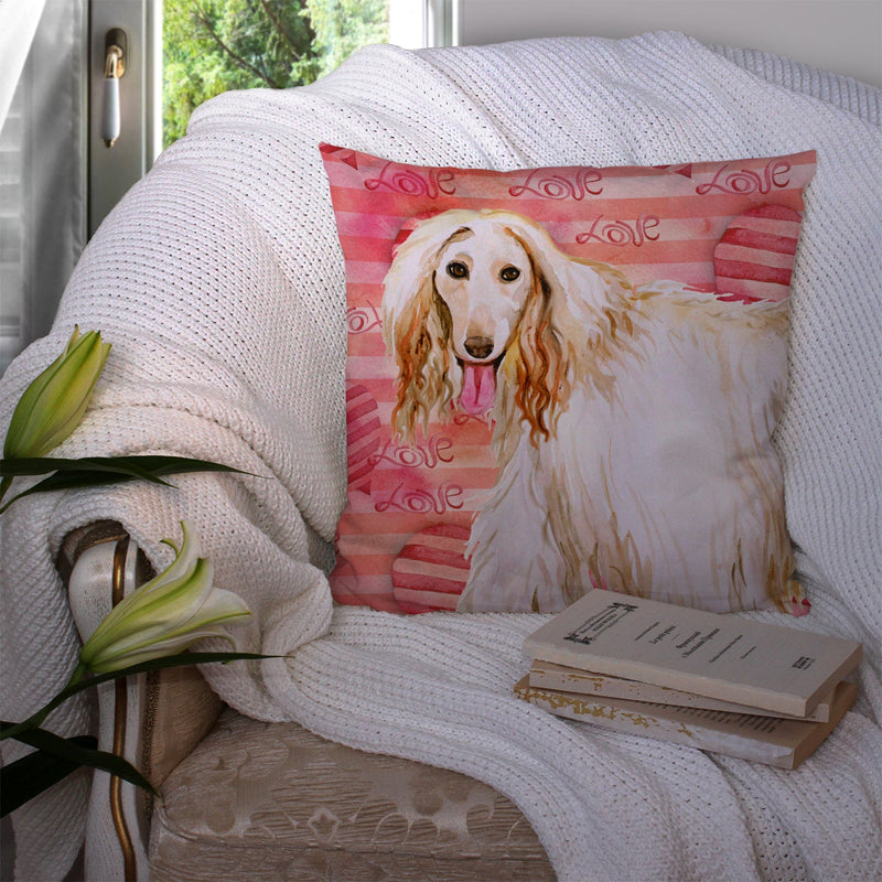 Afghan Hound Love Fabric Decorative Pillow BB9789PW1414