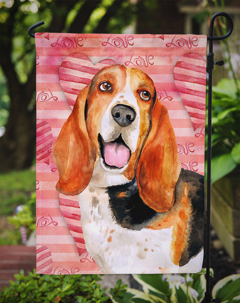 Basset Hound Love Flag Garden Size BB9791GF