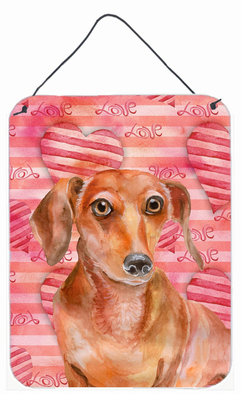 Red Dachshund Love Wall or Door Hanging Prints BB9794DS1216