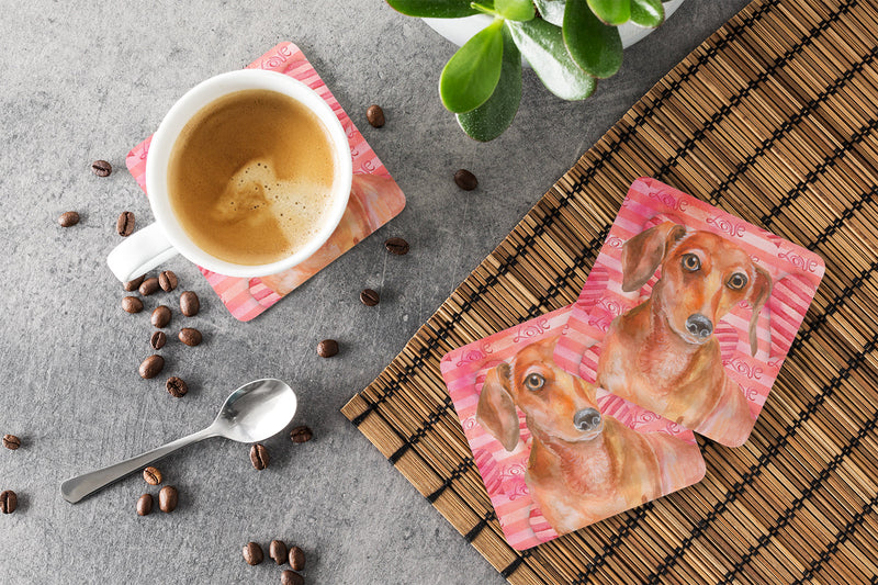 Red Dachshund Love Foam Coaster  BB9794FC