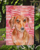 Red Dachshund Love Garden Flag - Outdoor Decorative Yard Flag BB9794GF