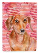 Red Dachshund Love Garden Flag - Outdoor Decorative Yard Flag BB9794GF