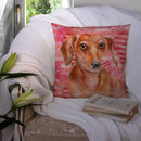 Red Dachshund Love Throw Pillow - 14x14 Decorative Pillow – Art for Your Home & Patio BB9794PW1414