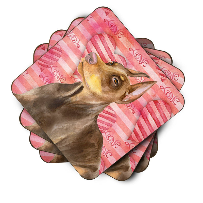 Doberman Pinscher Love Foam Coaster  BB9796FC